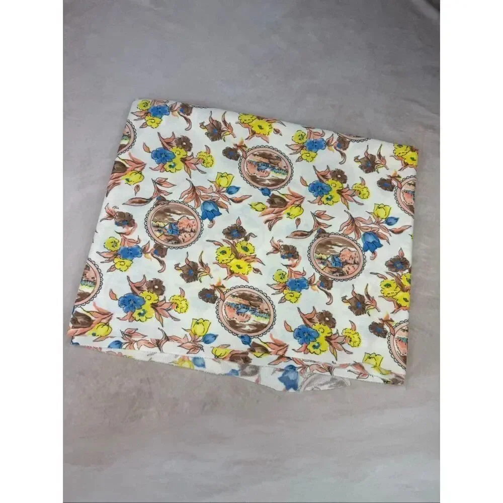 Vintage 1970s Polyester Knit Fabric 50x60” Mod MCM Groovy